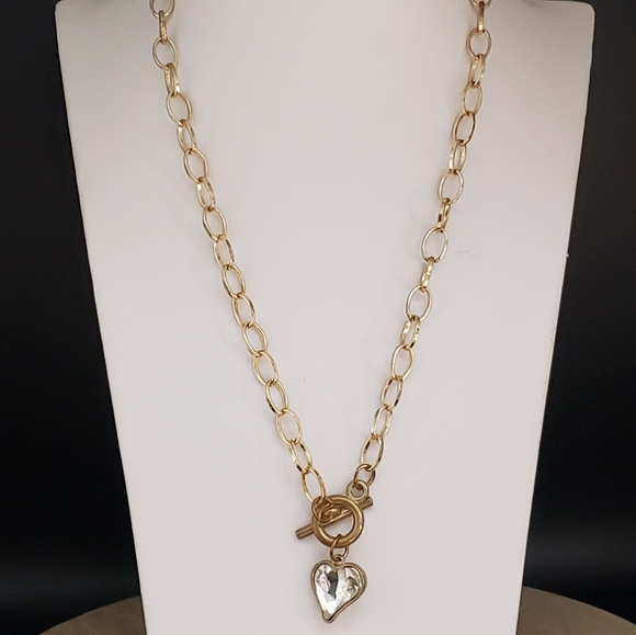 Heart Toggle Necklace Gold Tone - Picture 4 of 4